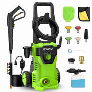 GVDV Electric Pressure Washer, 3400 PSI 2.1 GPM with Foam Cannon & 5 Nozzles, 26.4ft Cord & 24.6ft Hose Power Washer for Patios, Cars, Decks