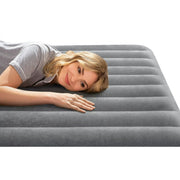 Intex 64114WL Prestige Air Mattress with Built-In USB Pump, Gray, Queen