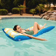 Comfort Research Big Joe Kona Pool Lounger with Built-In Headrest, Paintbrush Yellow, Double-Sided Mesh Fabric, Quick-Drying, 5.5 ft, Supports 250 lb