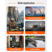 TOPTES Guard-101 4 in 1 Gas Leak Detecto, Monitor for H2S, CO, LEL, and O2, Orange