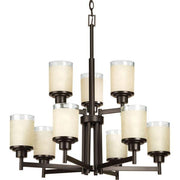 Progress Lighting P4626-20 9-100W Medium Base Chandelier, Antique Bronze