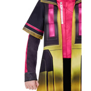 InSpirit Designs 104262LWM Fortnite Drift Boys Halloween Costume, Gold Black Pink Coat with Hoodie and Kitsune Mask, Size Large 10/12