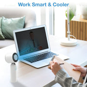 Arctic Air Cool Touch Portable Handheld Fan, Mini USB Rechargeable, Compact Lightweight, 4-Speed Adjustable, Battery-Powered, Quiet, White, AACTFW-MC4