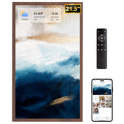 EKASN 22in Digital Photo Frame, 32GB Memory, 1920x1080 Full HD IPS Display, Dual-Band Wi-Fi, Remote Control, Auto-Rotate, Black
