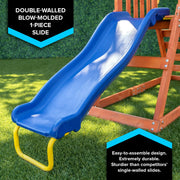 Sportspower WP-719 My First Wood Swing Set with 2 Swings, Rock Climber & 6' Double Wall Slide, Brown