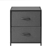 Mainstays MSS436249972003 2 Drawer Fabric Storage Nightstand, Grey