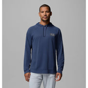 Columbia Men's PFG Wild Cast Camp Hoodie, Lightweight Sun Protection, Kangaroo Pocket, Blue Camo Patch, 2120191466M