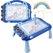 Bisofice Magnetic Drawing Board for Toddlers, Colorful Erasable Doodle Tablet with 4 Color Range and Shape Stamps, Portable Educational Drawing Toy for Kids Ages 2-4