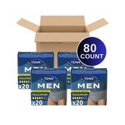 TENA Protective Incontinence Underwear for Men, Maximum Absorbency, Gray, Large 34-44in Waist, 80 Count