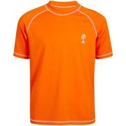IXtreme Boys Rash Guard Shirt, UPF 50+ Sun Protection, Quick Dry, Short Sleeve, Orange, Big Boys 14-16