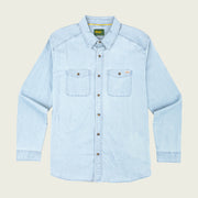 Marsh Wear Clothing Delray Denim Shirt for Men, Soft Washed Cotton Blend with Stretch, Light Blue, Dual Chest Pockets