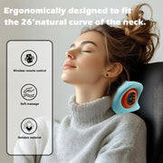 Harmo Touch Neck Massager with Heat, Cervical Traction, 3 Massage Modes, 6 EMS Levels, Wireless, Blue, ZD-8808