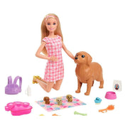 Barbie Barbie HCK75 Doll and Newborn Pups Playset with Dog