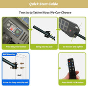 OCEST Solar Street Light Outdoor, 66000 Lumens, Double-Sided Monocrystalline Solar Panel, Motion Sensor, Dusk to Dawn, IP65 Waterproof, Remote Control