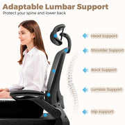 COOLHUT Ergonomic Desk Chair, High Back, Big and Tall Reclining Office Chair, Lumbar Support, Breathable Mesh, Adjustable Flip-Up Armrests, 400 lb Capacity, White, KD-9060H-White