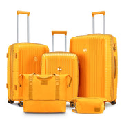 Joyway TR-015 5 Piece Luggage Sets Hardshell Lightweight Suitcase with TSA Lock Spinner Wheels, Orange