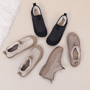 ScarletteEmmy Womens Winter Warm Slip-On Shoes, Quilted Fleece Lined Loafers, Non-Slip Rubber Sole, Lightweight Casual Walking Flats, Apricot