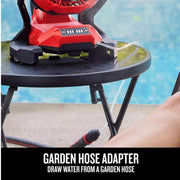 Craftsman V20 Cordless Misting Fan Kit, 3 Speed Settings, Garden Hose Adapter, Battery Included, Red, CMCE003C1