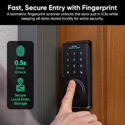 Wyze WLCKB2WMT Lock Bolt v2, Smart Wi-Fi Deadbolt with Fingerprint Scanner, Keyless Entry, Keypad with 50 Passcodes, Built-in Wi-Fi 6, Auto-Lock, 8-Month Battery