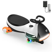 FanttikRide N7 Pro 12V Electric Wiggle Car, 2-in-1 Kids Ride-On Toy with Pedal, Bluetooth Speaker, Penguin Black