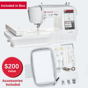 Singer Embroidery Sewing Machine, 250 Stitches, 150 Designs, 7-Inch Touchscreen, WiFi Connectivity, 10 Fonts, SE9180