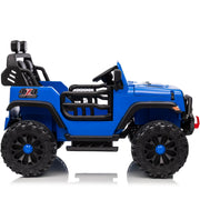 Hikiddo OFJC30912V 12V Ride On Toy, 2-Seater Electric Kids Truck with Remote Control, Bluetooth, Blue