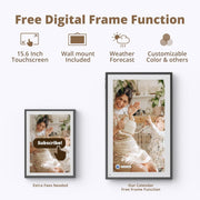 EKASN Digital Calendar 21.5 Inch Full HD Interactive Touchscreen Family Planner with Chore Chart, Meal Planner, Photo Frame, Black, TP21