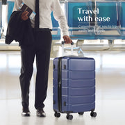 Concetta 3 Pcs ABS Hardside Luggage Set, Lightweight Expandable Hard Shell Suitcases with TSA Lock, 360 Spinner Wheels, Blue, ELCO-XLX