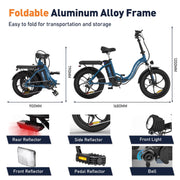 Colorway 20x3.0 Fat Tire Electric Bike, 11.2Ah/36V/500W E-Bike, 7-SHIMANO 19.9MPH Bicycle