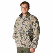 Carhartt 106443-Gm5 Loose-Fit Quarter-Zip Fleece Pullover for Men - Khaki Vintage Camo - L