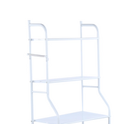 DTIG 3 Shelf Sailing Ship-Shaped over the Toilet Rack, Bathroom Corner Stand Storage Steel Organizer Accessories, White