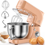 LINKChef SM10280-US-PE Stand Mixer, 5.3QT 800W 6+P Speeds with Whisk, Dough Hook and Beater, Peach