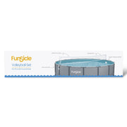Funsicle Pool Volleyball Set for Above Ground Frame Pools, Inflatable Ball, Net, Metal Poles, Fixing Clips, Adults, Unisex, P5E006301