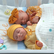 Hui Tong Lifelike Reborn Baby Dolls Twins, 20 Inch Boy and Girl, Soft Vinyl and Cloth Body, Sleeping Poseable Dolls with Accessories, LTRB001TWINS-TC