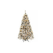 Costway CM22728 6ft Pre-Lit Premium Snow Flocked Hinged Artificial Christmas Tree