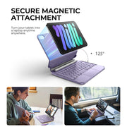 Dexnor Keyboard Case for iPad Mini 7th Generation 2024 and Mini 6th Generation 2021, Magnetic Floating Cantilever Stand, Multi-Touch Trackpad, Backlit Rechargeable Keyboard, Purple, 3000818
