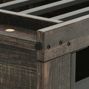 Uforic DVUforicqfEt2 55 Inch W Double Dog Crate Furniture With Sliding Barn Doors & Bowl