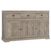 Homfa 1040291 Sideboard Storage Cabinet with 3 Drawers & 3 Doors, 53.54'' Wide Buffet Cabinet for Dining Room, GraY