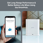 Arlo Ultra Security Camera 4K HDR, 3rd Gen, Wireless Outdoor, Battery Powered, SmartHub Included, AI Detection, 180 Field of View, 2 Cameras, White, VMS5250-100NAS