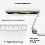 Apple MJQJ3LL/A Apple Magic Keyboard for iPad Pro 11 inch (3rd, 2nd and 1st Generation) and iPad Air (5th and 4th Generation) US English White