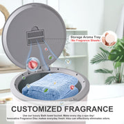 Lesom 20L Towel Warmer Bucket, 450W Fast Heating, One-Touch Operation with Timer, Safety Lock, White and Gray, TW-ST1912