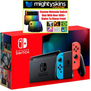 Nintendo HADSKABAH Switch with Neon Blue and Neon Red Joy Con with MightySkins Voucher