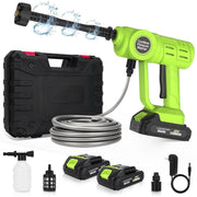 Boyun Daj Cordless Pressure Washer Handheld Portable Power Washer with 2 Batteries, 6-in-1 Nozzle, 17FT Hose, 1200 PSI