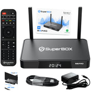 SuperBox S6 Pro Smart TV Box, 4GB RAM, 32GB Storage, Android 12, 6K HDR10 Video, Voice Remote Control, Black