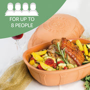 Rmertopf 50 Year Anniversary Roasting Dish, German Made Clay Baker, Non-Stick Surface, Steam-Baking, 5 Liter, Antique Design