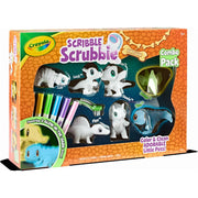 Crayola Scribble Scrubbie Pets Dinosaur Glow Combo Pack, 7 Dinosaur Toys with 8 Washable Markers and Brush, Glow in the Dark, Multi, 747702