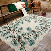 American Dakota Pine Bough Border Vanilla Rug - 4' x 5'