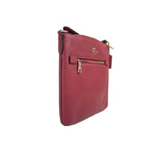 Coach Mini Rowan File Bag, Crossgrain Leather, Red, Adjustable Strap, Zip-Top Closure, CE871IMF8Q
