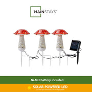 Mainstays LED Solar Mushroom Garden Stakes, 3-Pack
