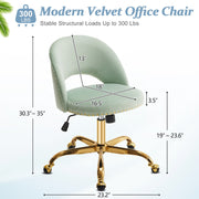 Ktaxon Adjustable Office Flannel Computer Desk Chair, Green for Study Make-up Light